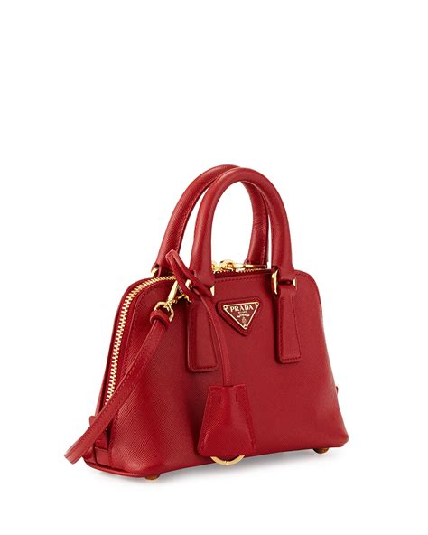 prada mini saffiano red promenade|Prada Mini Saffiano Promenade Bag, Red (Fuoco).